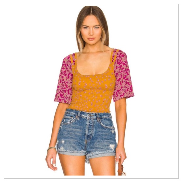 Free People Marigold Square Neck Smocked Top Shirt NWT - Picture 2 of 7